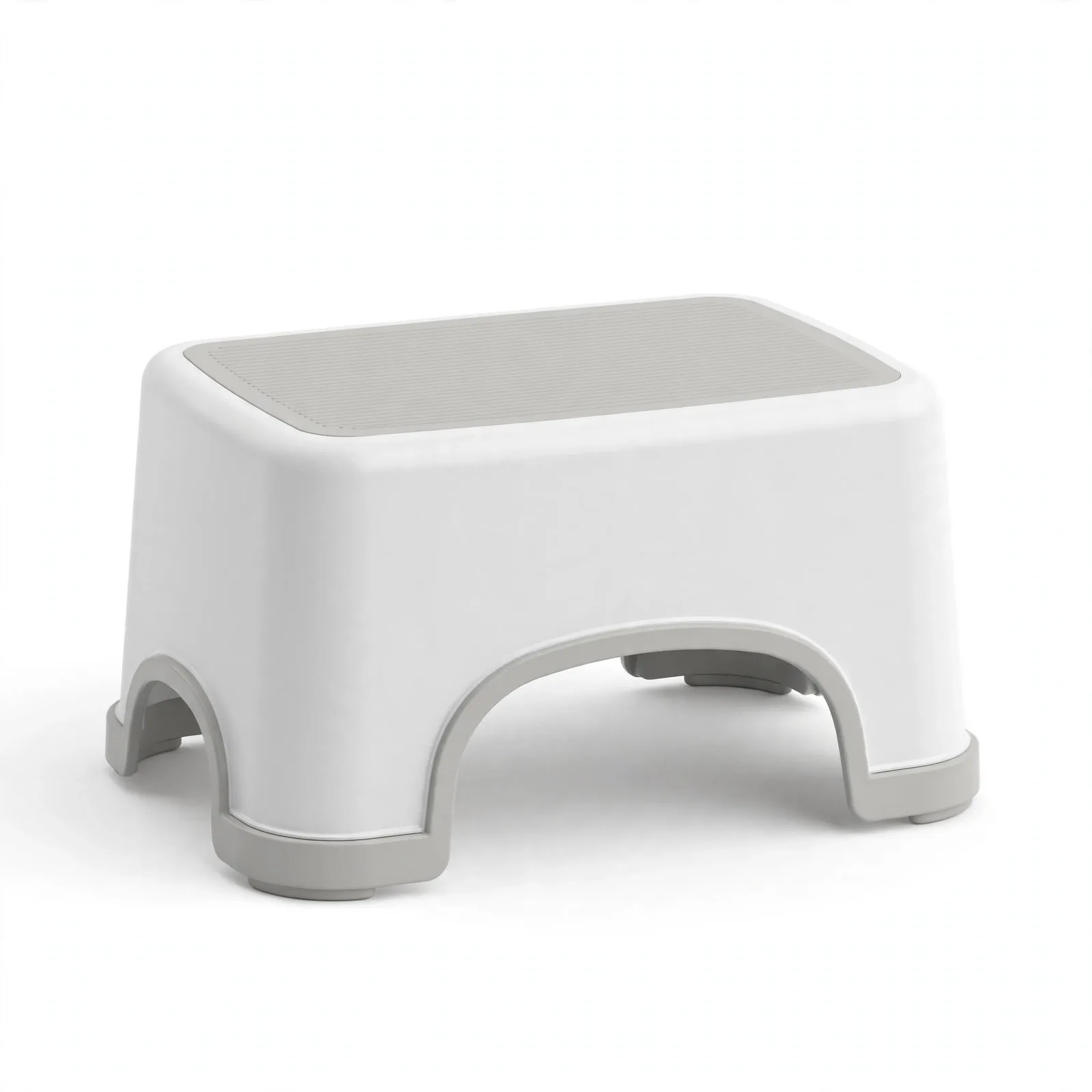 SquatEase Simple 2 toilet stool — basic two-tone white and gray bathroom stool